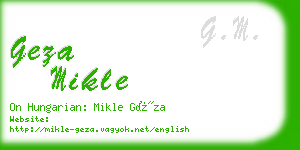 geza mikle business card